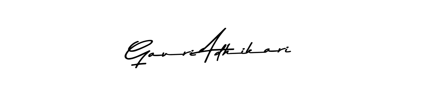 Create a beautiful signature design for name Gauri Adhikari. With this signature (Asem Kandis PERSONAL USE) fonts, you can make a handwritten signature for free. Gauri Adhikari signature style 9 images and pictures png