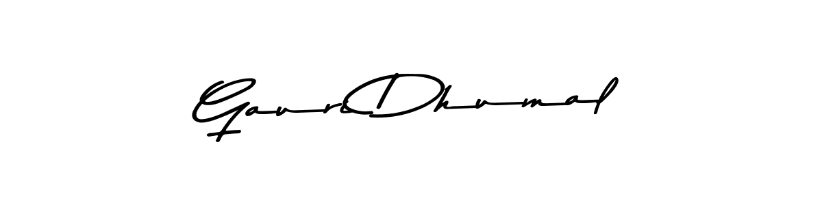 How to make Gauri Dhumal name signature. Use Asem Kandis PERSONAL USE style for creating short signs online. This is the latest handwritten sign. Gauri Dhumal signature style 9 images and pictures png
