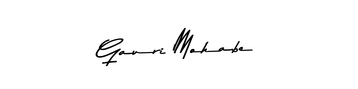 How to make Gauri Mohabe name signature. Use Asem Kandis PERSONAL USE style for creating short signs online. This is the latest handwritten sign. Gauri Mohabe signature style 9 images and pictures png