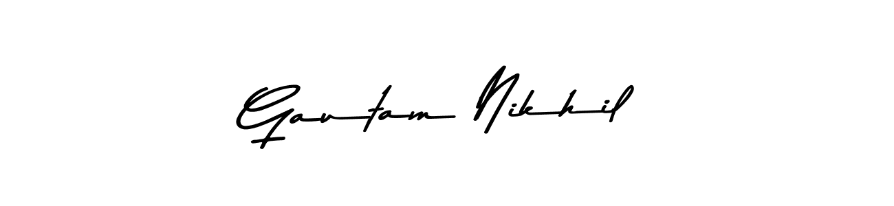 Asem Kandis PERSONAL USE is a professional signature style that is perfect for those who want to add a touch of class to their signature. It is also a great choice for those who want to make their signature more unique. Get Gautam Nikhil name to fancy signature for free. Gautam Nikhil signature style 9 images and pictures png