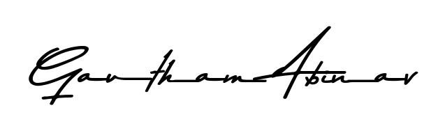 Achieve flawless digital penmanship with Gautham Abinav name in Asem Kandis PERSONAL USE font. The perfect tool for creating online signatures. Gautham Abinav signature style 9 images and pictures png