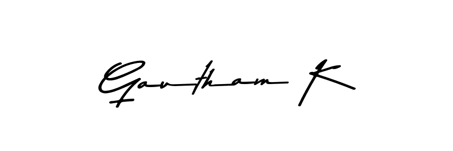 Design your own signature with our free online signature maker. With this signature software, you can create a handwritten (Asem Kandis PERSONAL USE) signature for name Gautham K. Gautham K signature style 9 images and pictures png