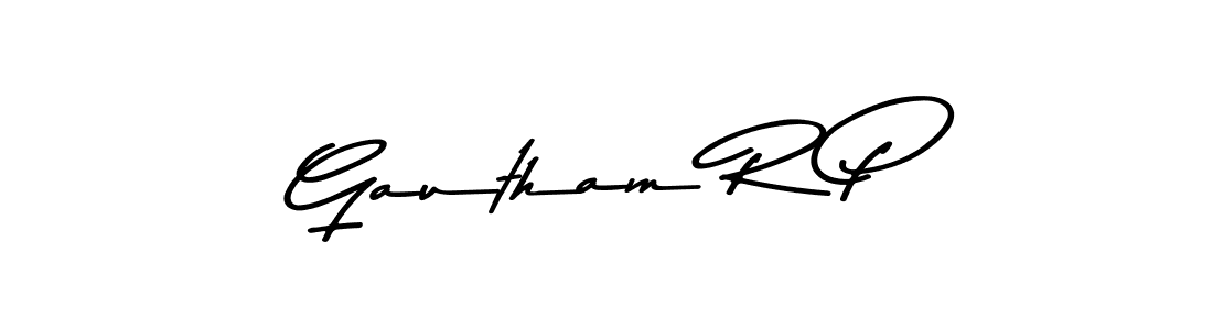 Make a beautiful signature design for name Gautham R P. With this signature (Asem Kandis PERSONAL USE) style, you can create a handwritten signature for free. Gautham R P signature style 9 images and pictures png