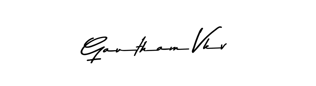 The best way (Asem Kandis PERSONAL USE) to make a short signature is to pick only two or three words in your name. The name Gautham Vkv include a total of six letters. For converting this name. Gautham Vkv signature style 9 images and pictures png
