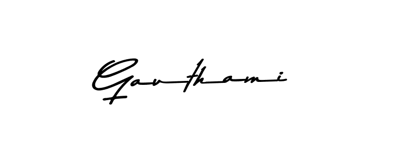 How to make Gauthami name signature. Use Asem Kandis PERSONAL USE style for creating short signs online. This is the latest handwritten sign. Gauthami signature style 9 images and pictures png