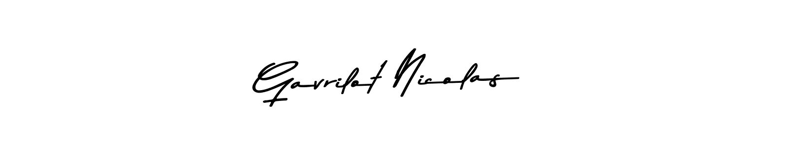 You should practise on your own different ways (Asem Kandis PERSONAL USE) to write your name (Gavrilot Nicolas) in signature. don't let someone else do it for you. Gavrilot Nicolas signature style 9 images and pictures png