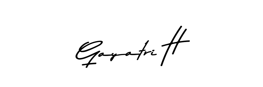 Make a beautiful signature design for name Gayatri H. With this signature (Asem Kandis PERSONAL USE) style, you can create a handwritten signature for free. Gayatri H signature style 9 images and pictures png