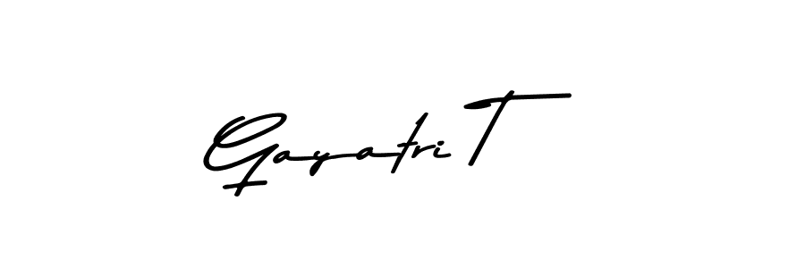 How to make Gayatri T name signature. Use Asem Kandis PERSONAL USE style for creating short signs online. This is the latest handwritten sign. Gayatri T signature style 9 images and pictures png