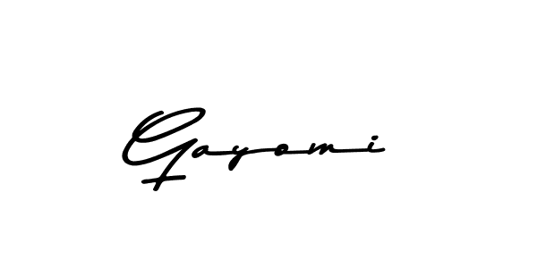Design your own signature with our free online signature maker. With this signature software, you can create a handwritten (Asem Kandis PERSONAL USE) signature for name Gayomi. Gayomi signature style 9 images and pictures png
