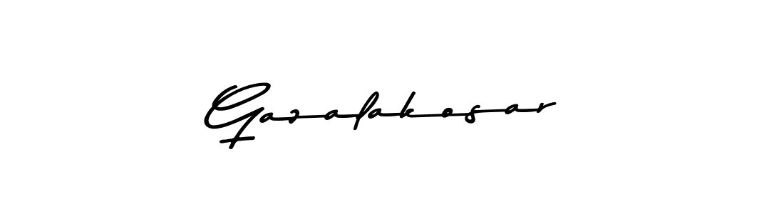 Make a beautiful signature design for name Gazalakosar. With this signature (Asem Kandis PERSONAL USE) style, you can create a handwritten signature for free. Gazalakosar signature style 9 images and pictures png