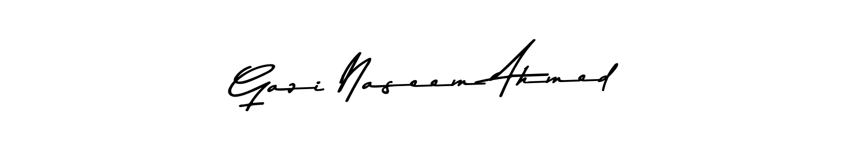 The best way (Asem Kandis PERSONAL USE) to make a short signature is to pick only two or three words in your name. The name Gazi Naseem Ahmed include a total of six letters. For converting this name. Gazi Naseem Ahmed signature style 9 images and pictures png