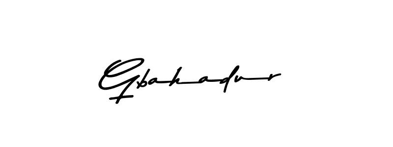 Make a beautiful signature design for name Gbahadur. With this signature (Asem Kandis PERSONAL USE) style, you can create a handwritten signature for free. Gbahadur signature style 9 images and pictures png