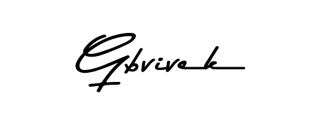 A stylish, flowing autograph style designed for name Gbvivek using Asem Kandis PERSONAL USE typography. Perfect for digital creative projects. Gbvivek signature style 9 images and pictures png