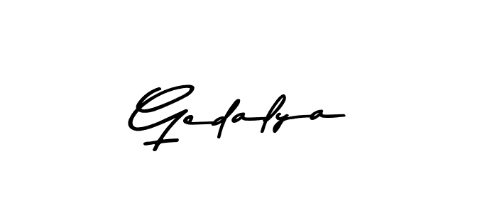 How to make Gedalya signature? Asem Kandis PERSONAL USE is a professional autograph style. Create handwritten signature for Gedalya name. Gedalya signature style 9 images and pictures png