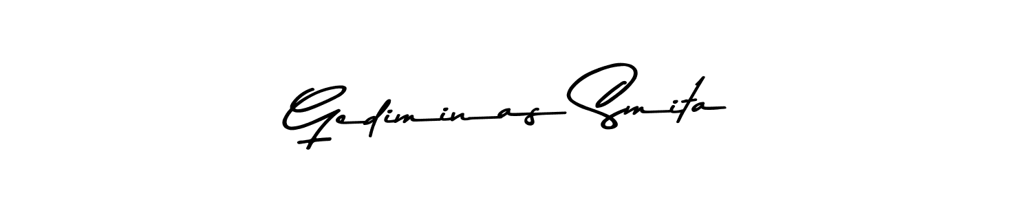 How to make Gediminas Smita name signature. Use Asem Kandis PERSONAL USE style for creating short signs online. This is the latest handwritten sign. Gediminas Smita signature style 9 images and pictures png
