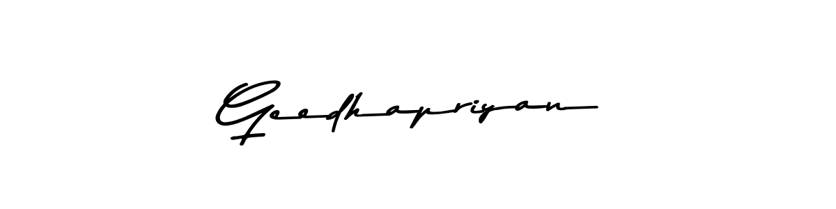 Make a beautiful signature design for name Geedhapriyan. With this signature (Asem Kandis PERSONAL USE) style, you can create a handwritten signature for free. Geedhapriyan signature style 9 images and pictures png