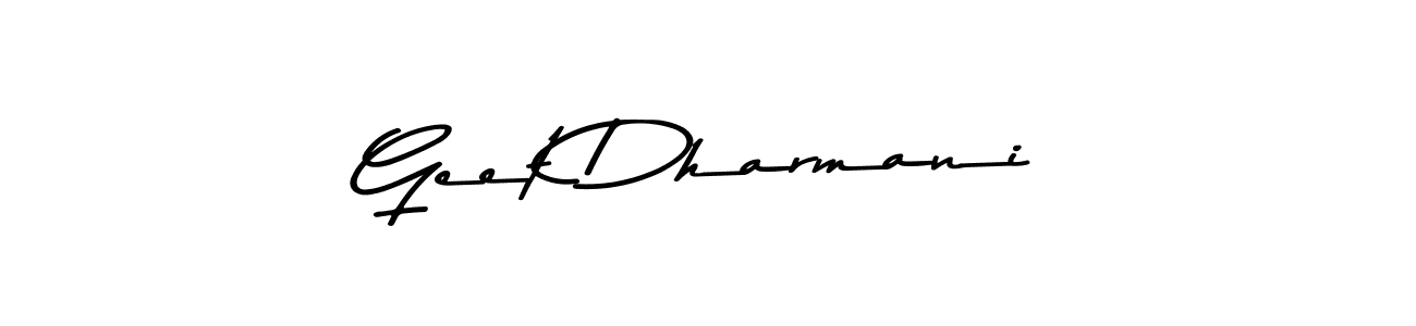 Create a beautiful signature design for name Geet Dharmani. With this signature (Asem Kandis PERSONAL USE) fonts, you can make a handwritten signature for free. Geet Dharmani signature style 9 images and pictures png