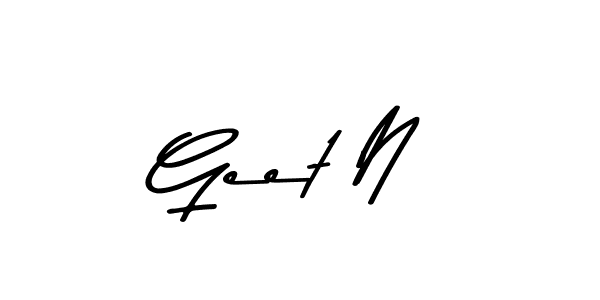 How to make Geet N name signature. Use Asem Kandis PERSONAL USE style for creating short signs online. This is the latest handwritten sign. Geet N signature style 9 images and pictures png