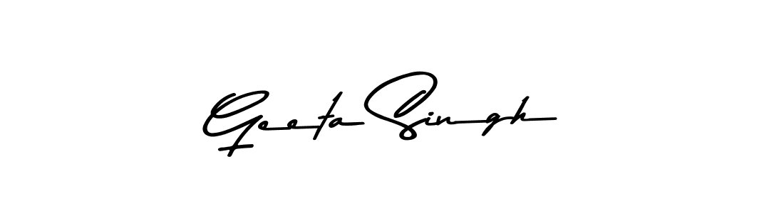 Create a beautiful signature design for name Geeta Singh. With this signature (Asem Kandis PERSONAL USE) fonts, you can make a handwritten signature for free. Geeta Singh signature style 9 images and pictures png