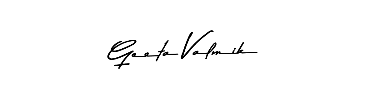 Design your own signature with our free online signature maker. With this signature software, you can create a handwritten (Asem Kandis PERSONAL USE) signature for name Geeta Valmik. Geeta Valmik signature style 9 images and pictures png