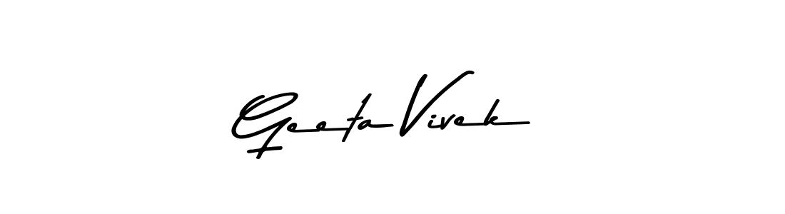 How to make Geeta Vivek name signature. Use Asem Kandis PERSONAL USE style for creating short signs online. This is the latest handwritten sign. Geeta Vivek signature style 9 images and pictures png