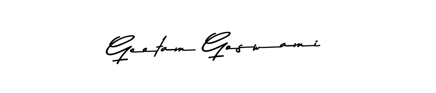 You should practise on your own different ways (Asem Kandis PERSONAL USE) to write your name (Geetam Goswami) in signature. don't let someone else do it for you. Geetam Goswami signature style 9 images and pictures png
