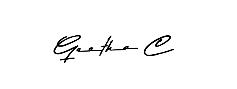 How to make Geetha C name signature. Use Asem Kandis PERSONAL USE style for creating short signs online. This is the latest handwritten sign. Geetha C signature style 9 images and pictures png