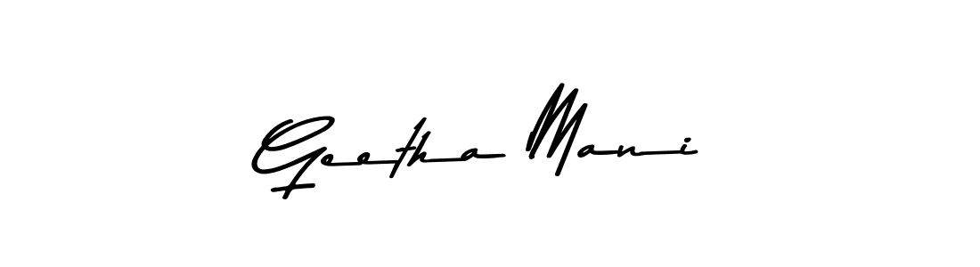 How to make Geetha Mani name signature. Use Asem Kandis PERSONAL USE style for creating short signs online. This is the latest handwritten sign. Geetha Mani signature style 9 images and pictures png