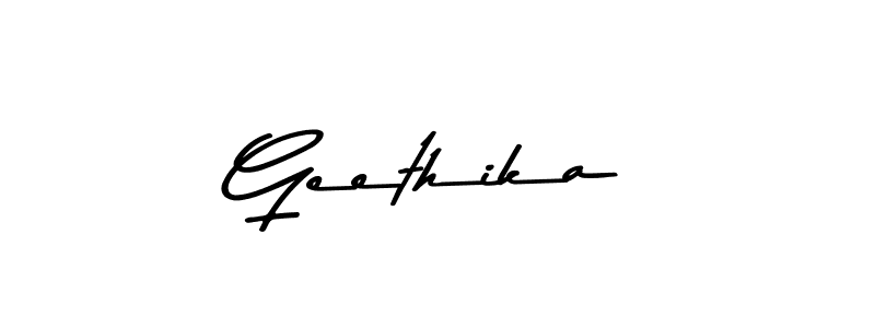 Design your own signature with our free online signature maker. With this signature software, you can create a handwritten (Asem Kandis PERSONAL USE) signature for name Geethika. Geethika signature style 9 images and pictures png