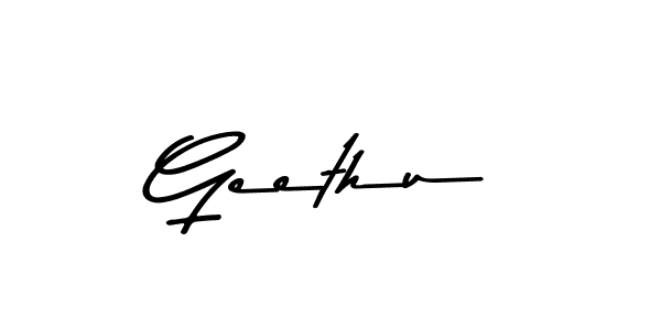 Create a beautiful signature design for name Geethu. With this signature (Asem Kandis PERSONAL USE) fonts, you can make a handwritten signature for free. Geethu signature style 9 images and pictures png