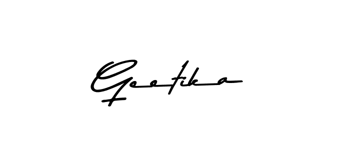 How to make Geetika name signature. Use Asem Kandis PERSONAL USE style for creating short signs online. This is the latest handwritten sign. Geetika signature style 9 images and pictures png