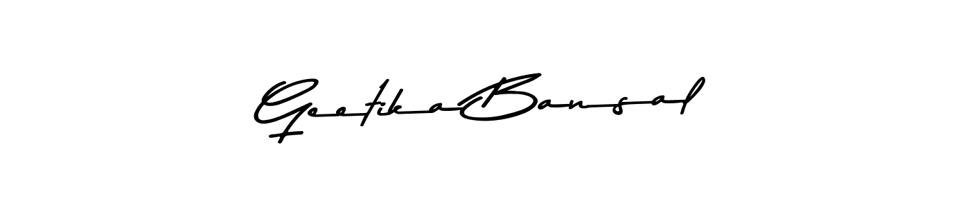 Make a beautiful signature design for name Geetika Bansal. With this signature (Asem Kandis PERSONAL USE) style, you can create a handwritten signature for free. Geetika Bansal signature style 9 images and pictures png