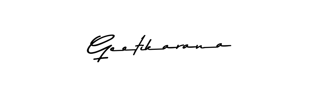 How to make Geetikarana name signature. Use Asem Kandis PERSONAL USE style for creating short signs online. This is the latest handwritten sign. Geetikarana signature style 9 images and pictures png
