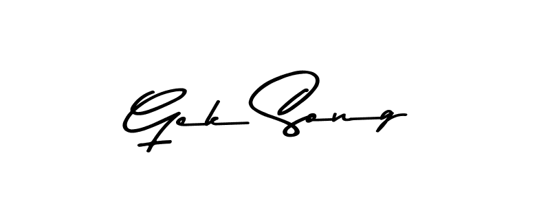 Gek Song stylish signature style. Best Handwritten Sign (Asem Kandis PERSONAL USE) for my name. Handwritten Signature Collection Ideas for my name Gek Song. Gek Song signature style 9 images and pictures png