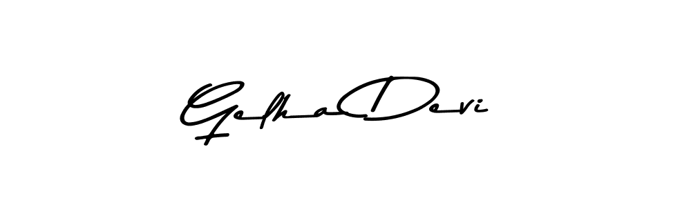 How to make Gelha Devi signature? Asem Kandis PERSONAL USE is a professional autograph style. Create handwritten signature for Gelha Devi name. Gelha Devi signature style 9 images and pictures png