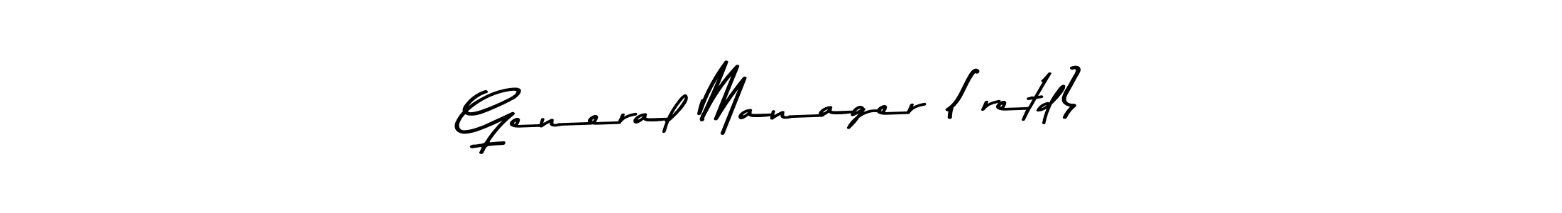 How to make General Manager (retd) name signature. Use Asem Kandis PERSONAL USE style for creating short signs online. This is the latest handwritten sign. General Manager (retd) signature style 9 images and pictures png