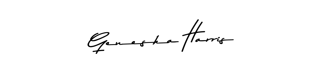 Create a beautiful signature design for name Genesha Harris. With this signature (Asem Kandis PERSONAL USE) fonts, you can make a handwritten signature for free. Genesha Harris signature style 9 images and pictures png