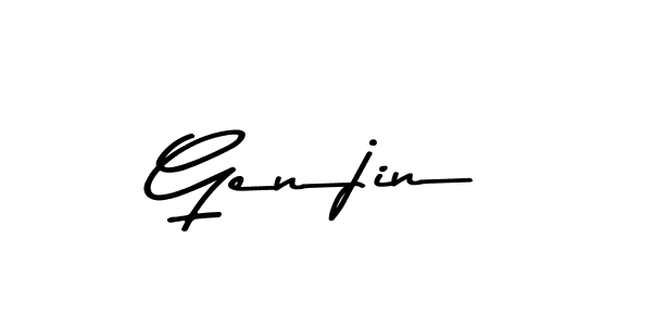You should practise on your own different ways (Asem Kandis PERSONAL USE) to write your name (Genjin) in signature. don't let someone else do it for you. Genjin signature style 9 images and pictures png