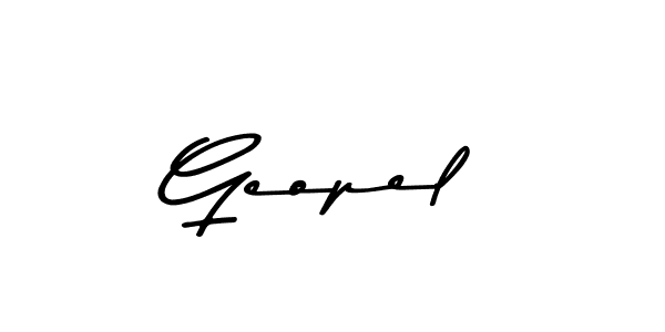 How to make Geopel signature? Asem Kandis PERSONAL USE is a professional autograph style. Create handwritten signature for Geopel name. Geopel signature style 9 images and pictures png