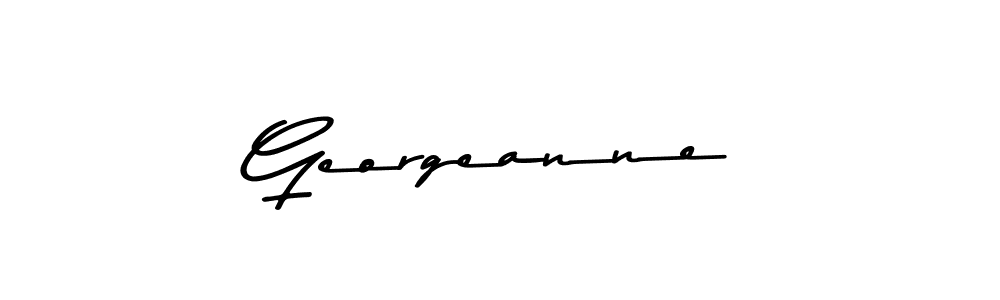 Create a beautiful signature design for name Georgeanne. With this signature (Asem Kandis PERSONAL USE) fonts, you can make a handwritten signature for free. Georgeanne signature style 9 images and pictures png