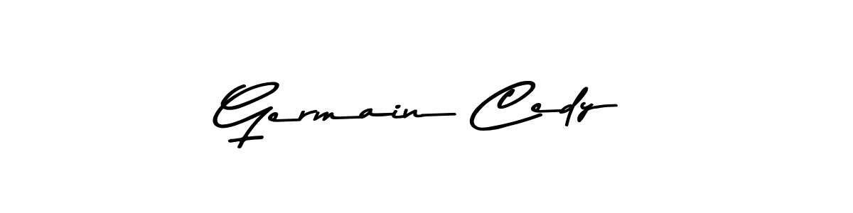 How to make Germain Cedy name signature. Use Asem Kandis PERSONAL USE style for creating short signs online. This is the latest handwritten sign. Germain Cedy signature style 9 images and pictures png