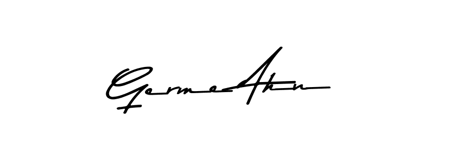 Make a beautiful signature design for name Germe Ahn. With this signature (Asem Kandis PERSONAL USE) style, you can create a handwritten signature for free. Germe Ahn signature style 9 images and pictures png