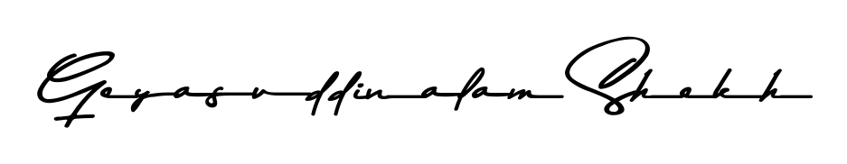A stylish, flowing autograph style designed for name Geyasuddinalam Shekh using Asem Kandis PERSONAL USE typography. Perfect for digital creative projects. Geyasuddinalam Shekh signature style 9 images and pictures png