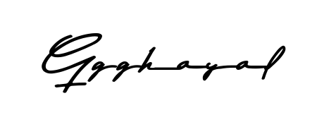 The Asem Kandis PERSONAL USE handwriting style adds charm and authenticity to name Ggghayal. A wonderful choice for personal thank-you notes. Ggghayal signature style 9 images and pictures png