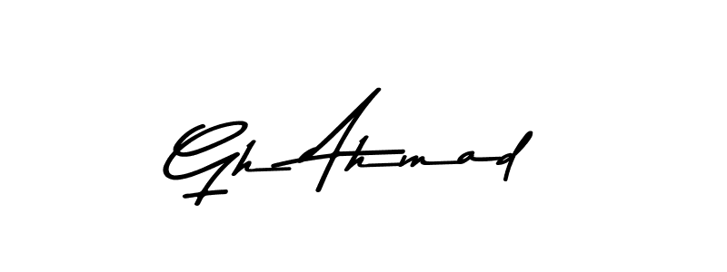 Create a beautiful signature design for name Gh Ahmad. With this signature (Asem Kandis PERSONAL USE) fonts, you can make a handwritten signature for free. Gh Ahmad signature style 9 images and pictures png