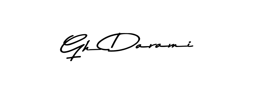 Create a beautiful signature design for name Gh Darami. With this signature (Asem Kandis PERSONAL USE) fonts, you can make a handwritten signature for free. Gh Darami signature style 9 images and pictures png
