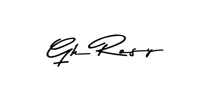 The best way (Asem Kandis PERSONAL USE) to make a short signature is to pick only two or three words in your name. The name Gh Rosy include a total of six letters. For converting this name. Gh Rosy signature style 9 images and pictures png