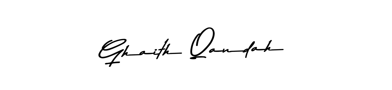 Create a beautiful signature design for name Ghaith Qandah. With this signature (Asem Kandis PERSONAL USE) fonts, you can make a handwritten signature for free. Ghaith Qandah signature style 9 images and pictures png