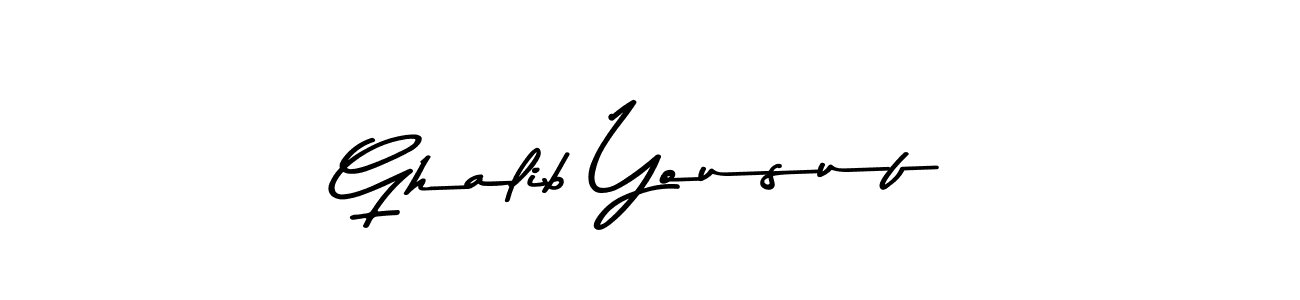 How to make Ghalib Yousuf name signature. Use Asem Kandis PERSONAL USE style for creating short signs online. This is the latest handwritten sign. Ghalib Yousuf signature style 9 images and pictures png
