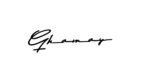 Make a beautiful signature design for name Ghamay. With this signature (Asem Kandis PERSONAL USE) style, you can create a handwritten signature for free. Ghamay signature style 9 images and pictures png